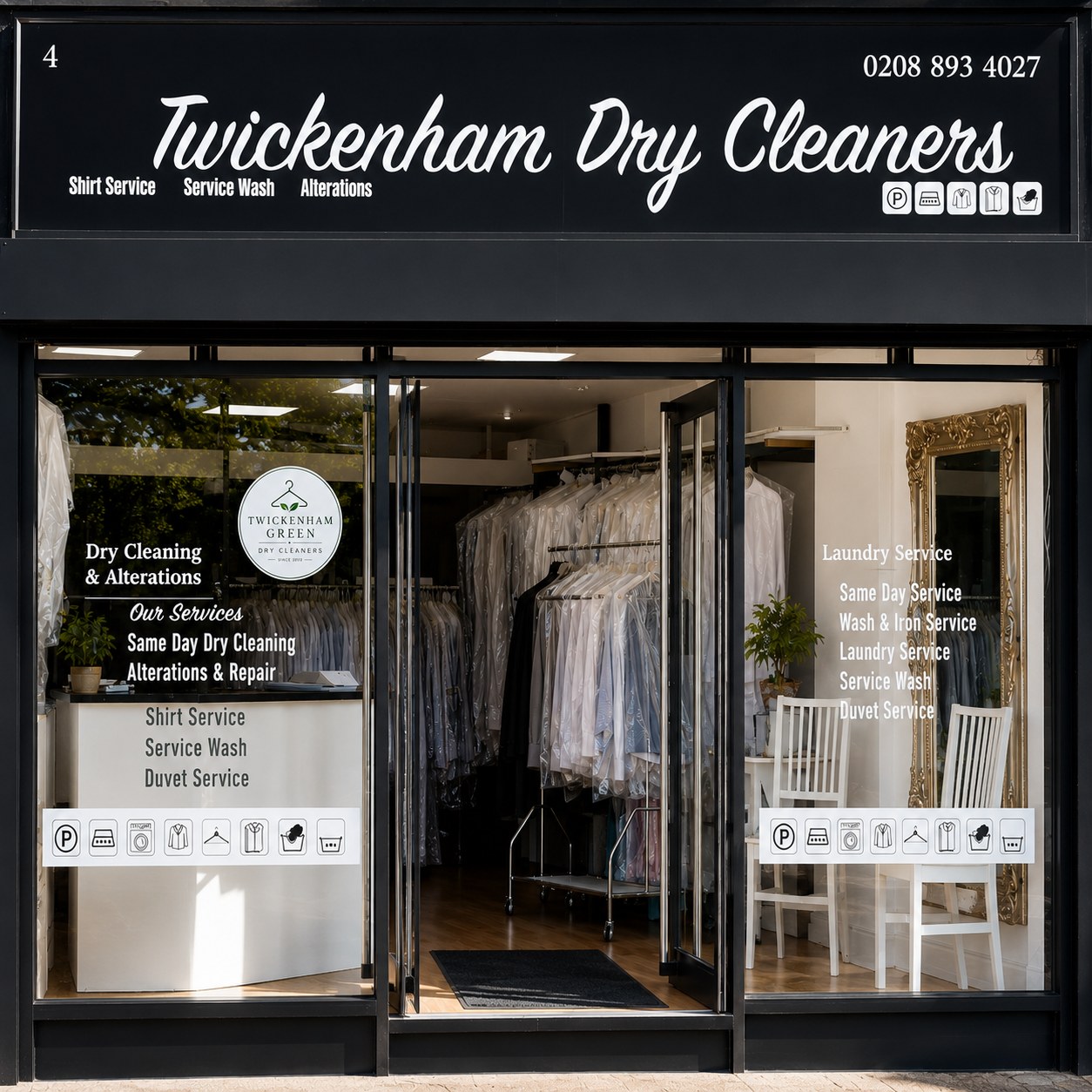 Front of Twickenham Dry Cleaners at 4 Staines Road